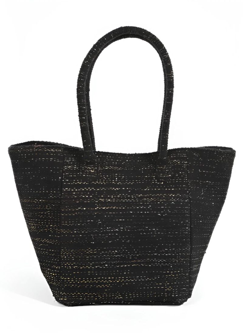 trendy bohemian black woven tote beaded lion tote bag daisy lane 733