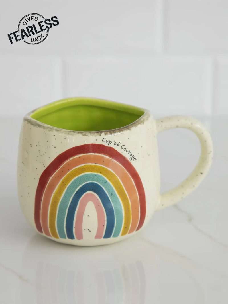 trendy bohemian ceramic mug colorful artisan rainbow coffee mug 202