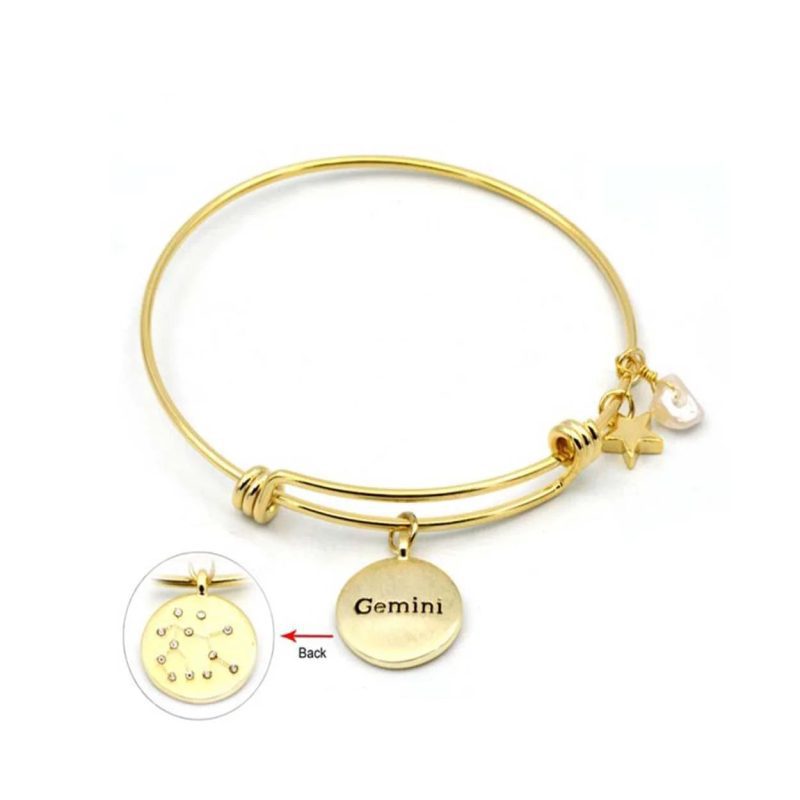 trendy bohemian close gold bang 20 karat gold plated gemini zodiac 898