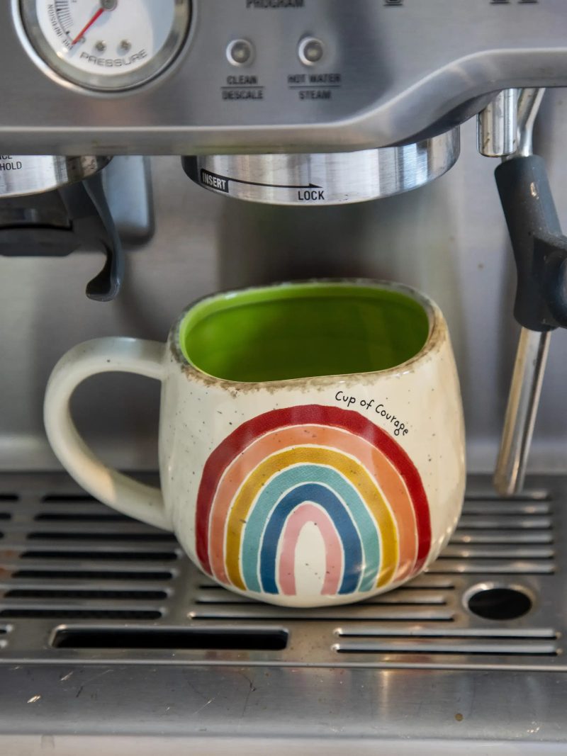 trendy bohemian colorful rainbow patterned mug artisan rainbow 266