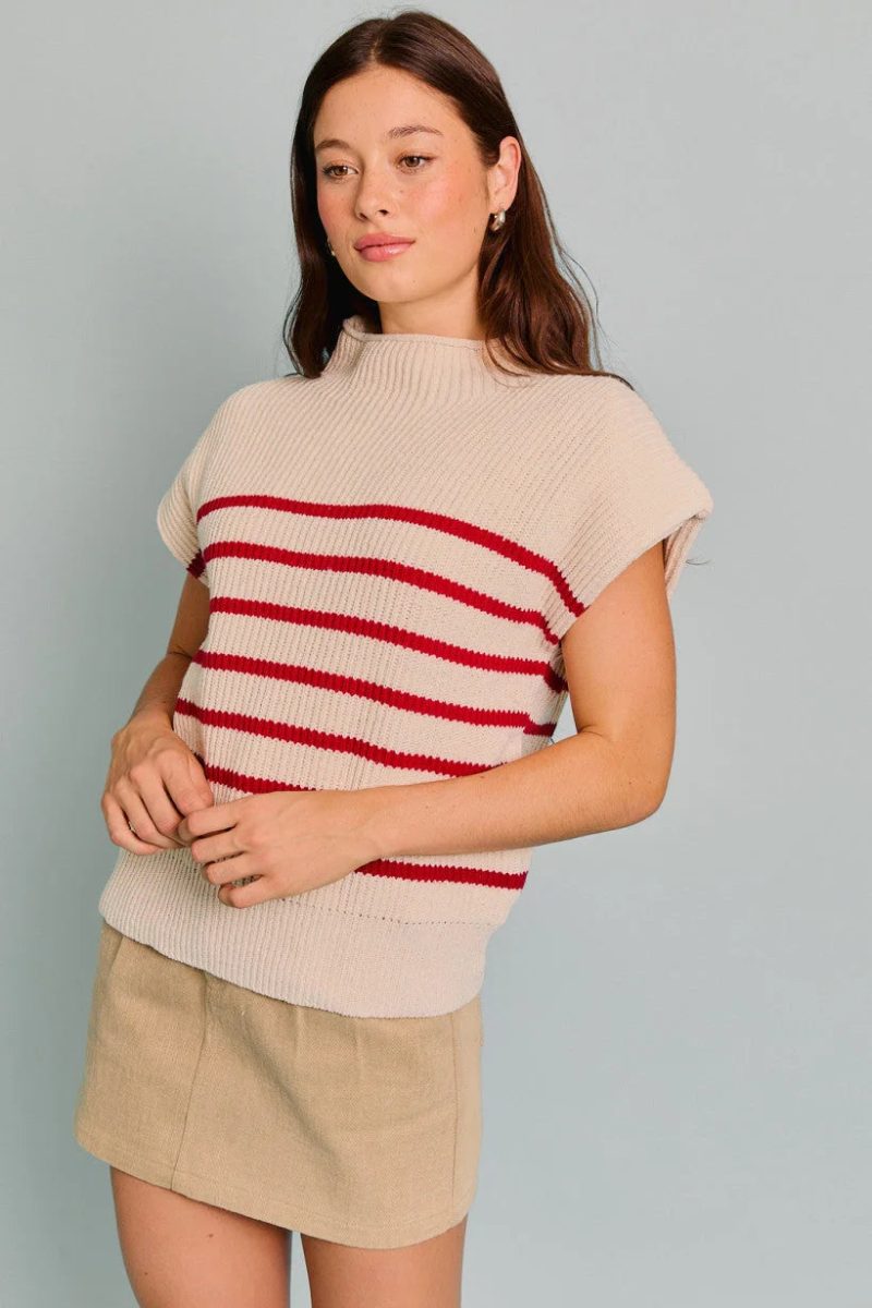 trendy bohemian cream colored knit horizontal turtle neck power 793