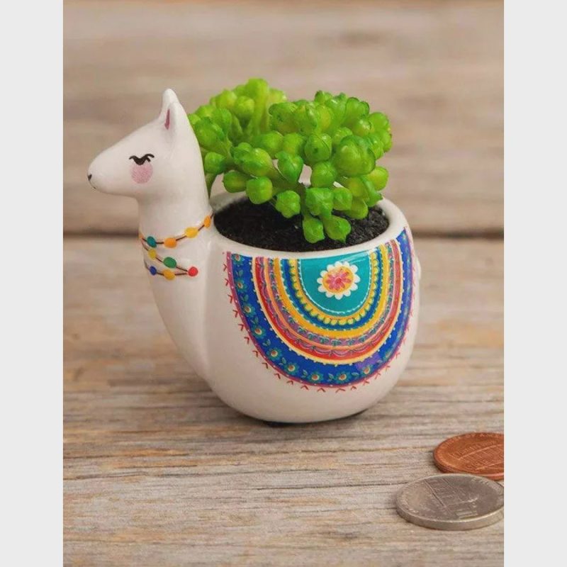 trendy bohemian decorative llama shaped planter tiny llama faux 549