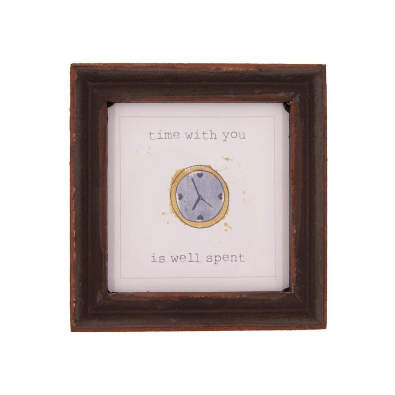 trendy bohemian framed picture clock time with you is well spent 223