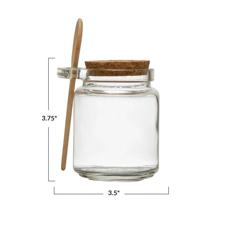 trendy bohemian glass jar wooden 12 oz glass jar cork lid wood 631