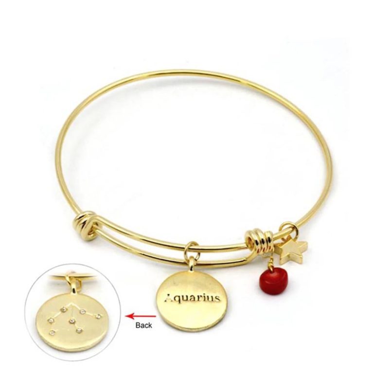 trendy bohemian gold bang bracelet 20 karat gold plated aquarius 363