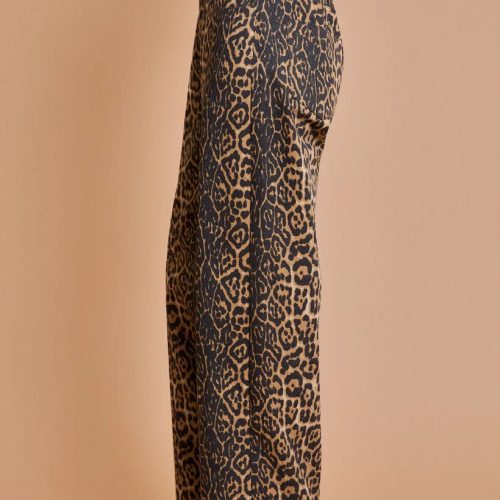 trendy bohemian leopard print wide leg animal twill pants daisy lane 156