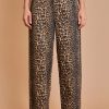 Leopard print wide-leg trousers from ANIMAL PRINT LEOPARD collection in twill fabric