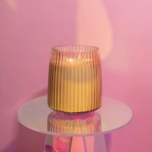 trendy bohemian lit candle ribbed sweet grace jumbo candle daisy 700