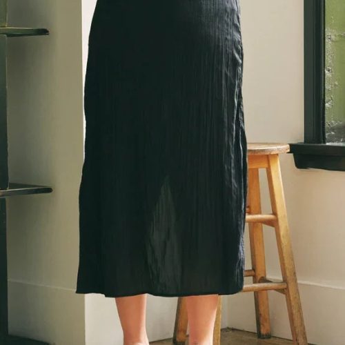 trendy bohemian long black midi wrap tie skirt daisy lane boutique 273