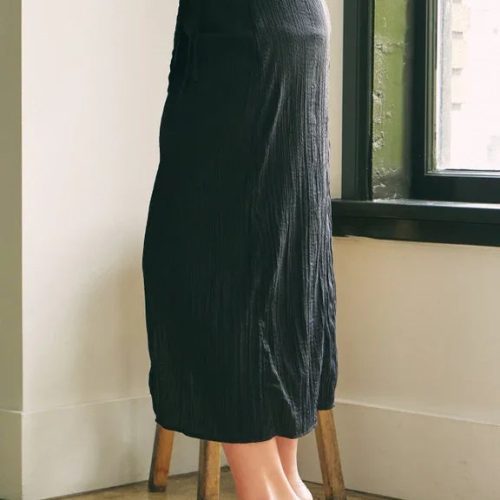 trendy bohemian long black pleated wrap tie midi skirt daisy lane 658