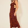 Long patterned Lucile Maxi Dress with thin straps and a stylish side cutout