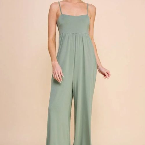 trendy bohemian mint green wide leg babydoll wide leg jumpsuit daisy 681