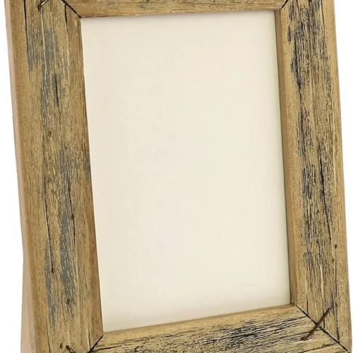 Rustic wooden picture frame with weathered finish perfect for a boho style decor