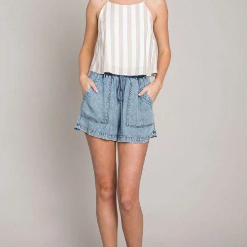 trendy bohemian striped tank white woven flowy culottes daisy lane 670