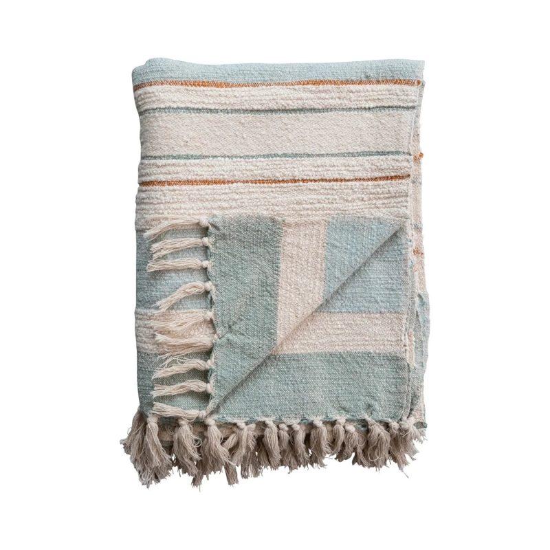 trendy bohemian striped throw blanket woven cotton throw w stripes 230