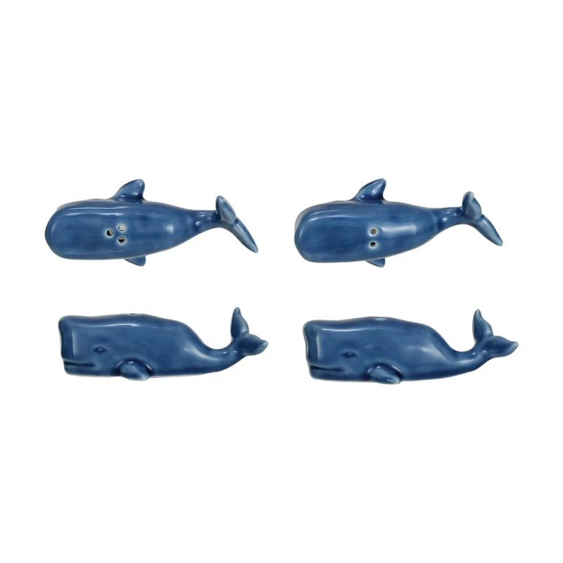 trendy bohemian three blue whale whale salt pepper shakers set 306