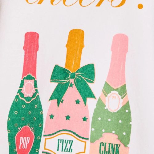 trendy bohemian three colorful champagne cheers graphic 605