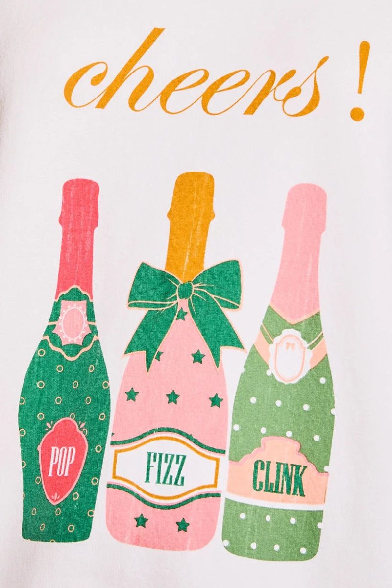 trendy bohemian three colorful champagne cheers graphic 605