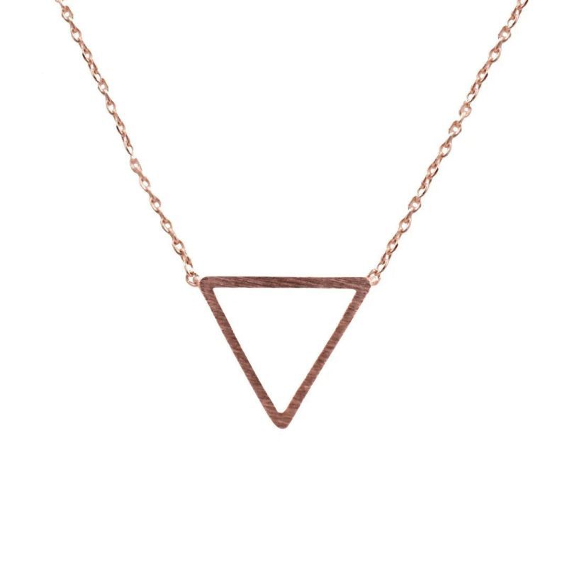 trendy bohemian triangle necklace rose triangle pendant necklace 568