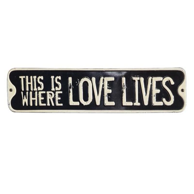 trendy bohemian vintage style metal sign this is where love lives 711