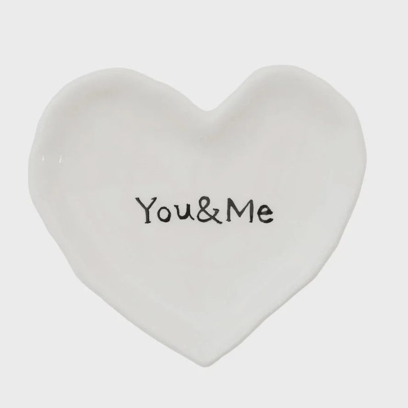 trendy bohemian white heart shaped object you and me ceramic heart 232