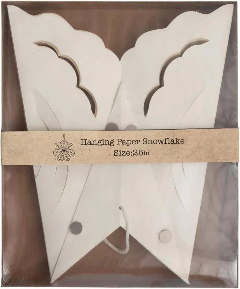 trendy bohemian white paper butterfly shaped snowflake christmas 639