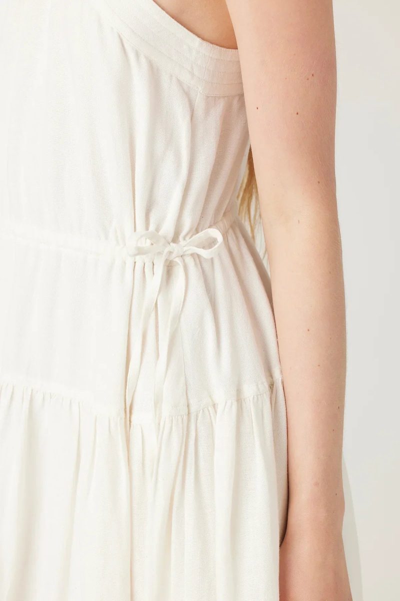 trendy bohemian white sleeveless dress lisbon midi dress daisy lane 652