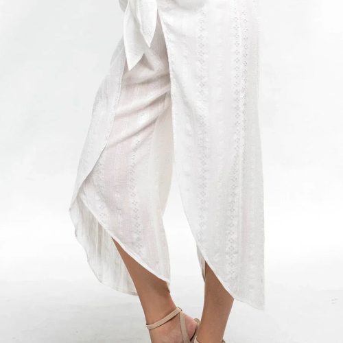 trendy bohemian white wrap style skirt wrap front pants daisy lane 241