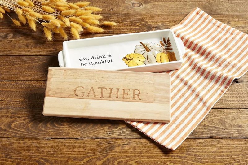 trendy bohemian wooden board gather be thankful ceramic tray 812