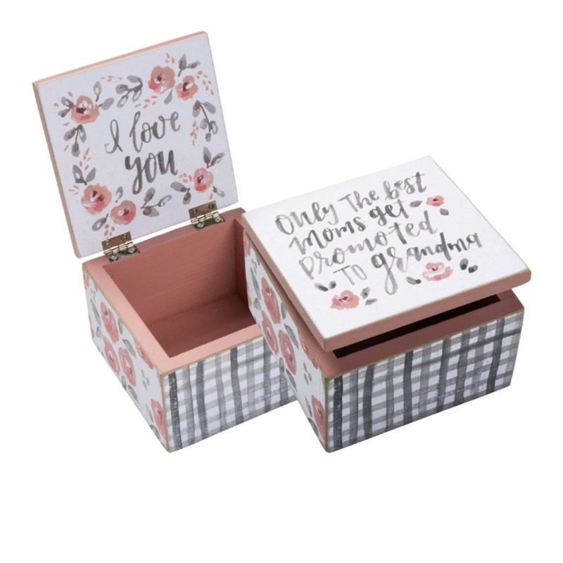 trendy bohemian wooden box floral best moms get promoted to grandma 277