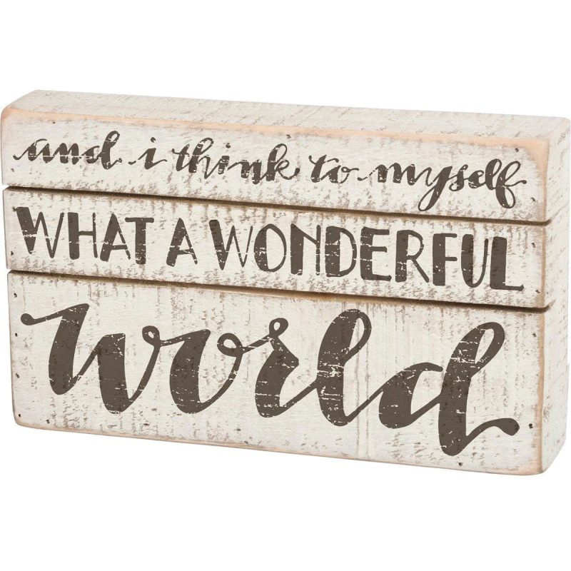 trendy bohemian wooden box words be what a wonderful world wall 317