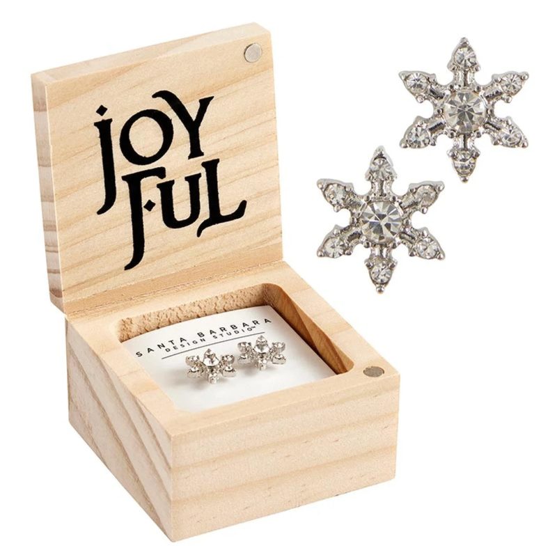 trendy bohemian wooden jewelry box snowflake shaped earrings joyful 861