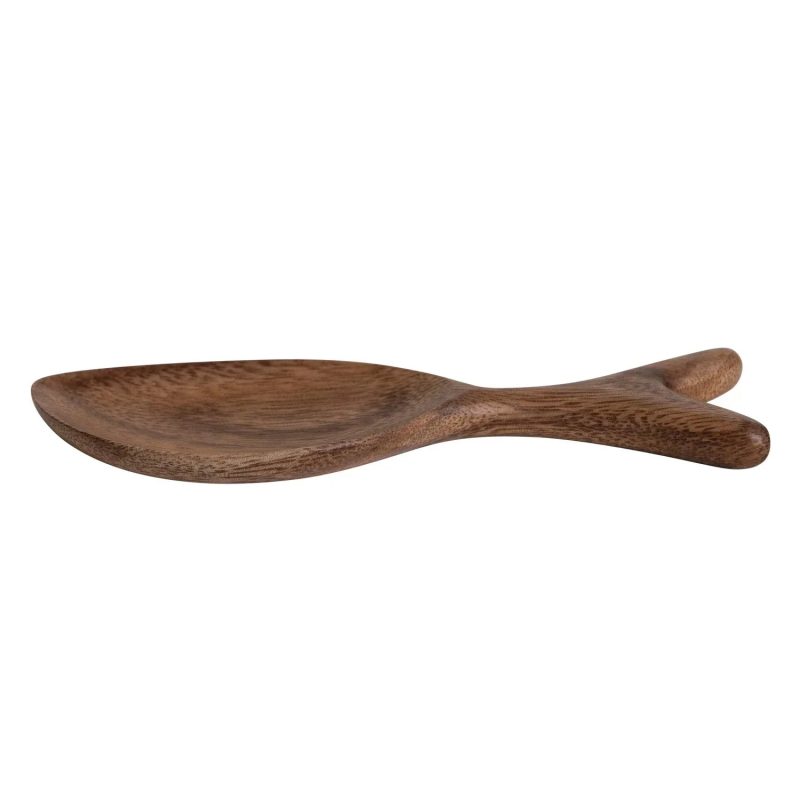 trendy bohemian wooden spoon handle acacia wood fish shaped dish 109