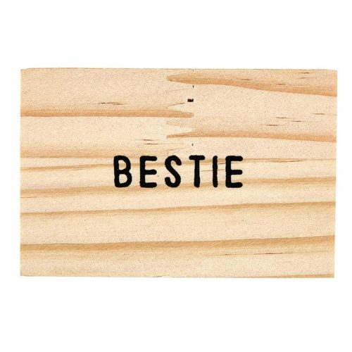 trendy bohemian word bestie stamped gold chain necklace 17 19 inches 845