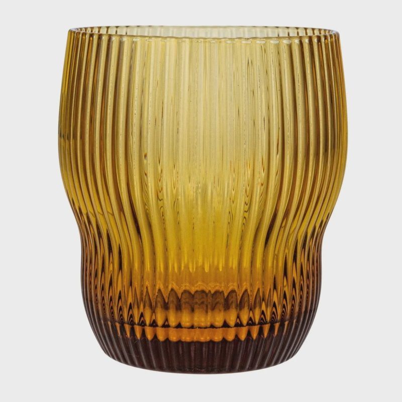 trendy bohemian yellow glass vase 8 oz fluted drinking glass daisy 187